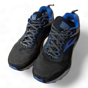 Brooks Cascadia 14 GTX Men's Running Shoes Size 7.5 Black Blue Gore Tex